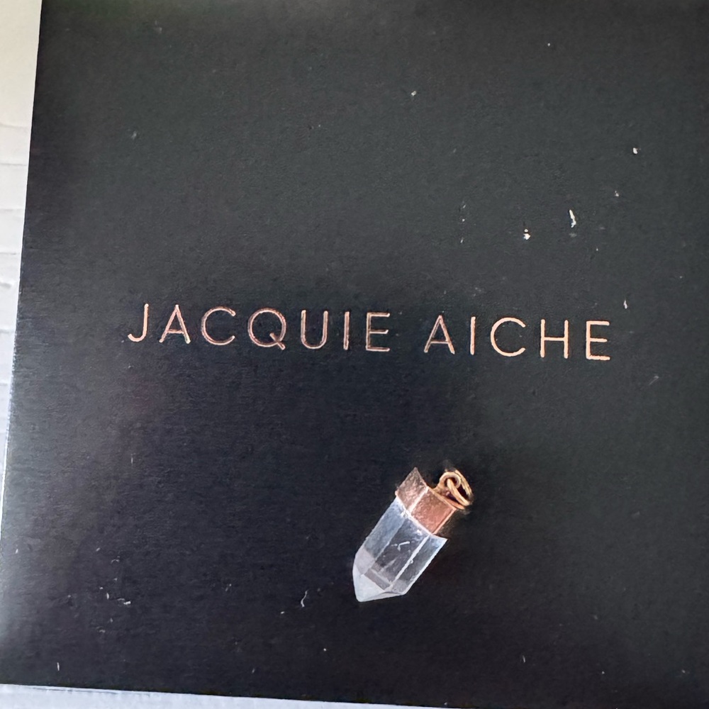 Jacquie Aiche Aquamarine Charm Rose Gold Crystal
